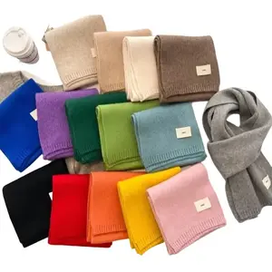 Syal Selendang Rajut Outfit Cewe/Pria Gaya Korean Style Mewah  Kekinian Terbaru uk 115x15 Musim dingin Musim semi Polos Aksesoris Syal Selendang Leher  Emas