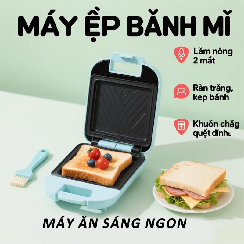  aimi Máy Nướng Bánh Mì  Kẹp Banh Mi Đa Năng Làm Đồ Ăn Sáng Tiện Lợi sandwich kep 