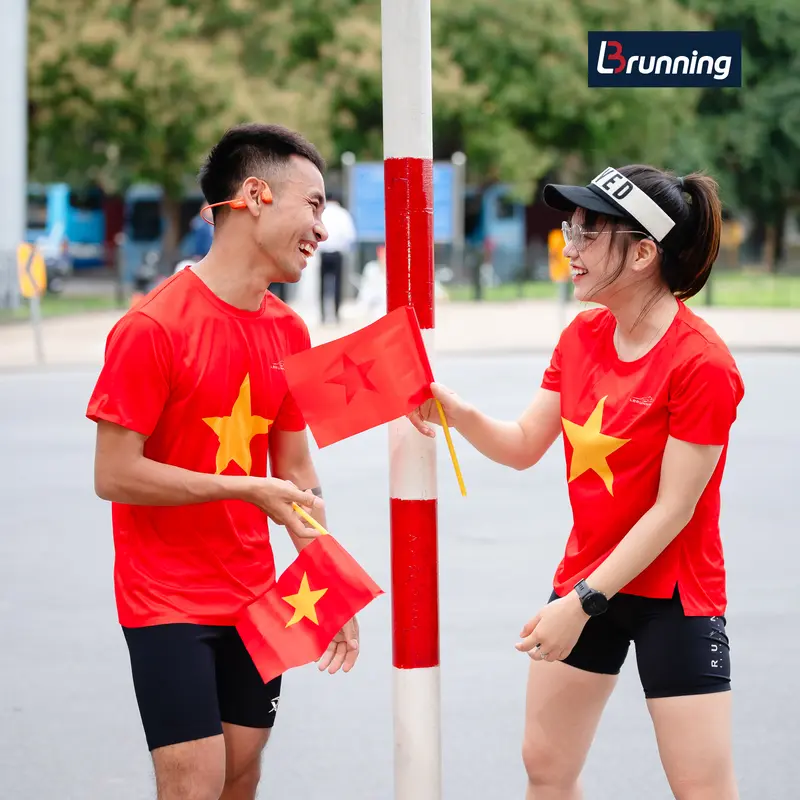 Áo Thun Nam/Nữ Chạy Bộ,Thể Thao mỏng nhẹ,thoáng mát Cờ Đỏ Sao Vàng LBrunning 7