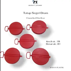 Market Loyang Tutup Segel Drum Plastik Merah Terang Ukuran Kecil 78 & Besar 81 Bahan Plastik