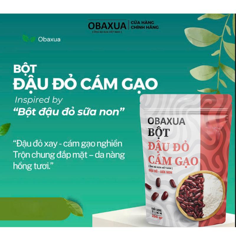 Obaxua Bột Đậu Đỏ Cám Gạo 75Gr 250Gr 500Gr - Bột Đậu Đỏ Sữa Non Tự Nhiên Không Phấn Màu Không Chất Tạo Mùi Cho Da Mặt Body