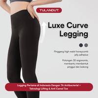 Gambar [BUY 1 LEGGING FREE 1 UNDERWEAR] Tulandut Luxe Curve Celana Legging Wanita Celana Olahraga High Waist Sport Legging Panjang Olahraga Running Gym Yoga Pilates Fitness Outdoor dengan Teknologi Lifting Anti Camel Toe 64173 + 61183 - BLACK, M dari Tulandut Official Store Kab. Tangerang 3 Tokopedia