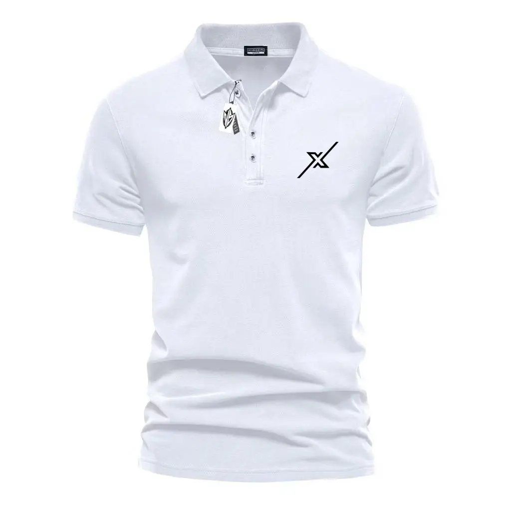 Jeugki Store Cod Polo Kerah Lengan Pendek X New Hitam Kaos Kerah Dewasa Shirt Katun Formal Keren Baju Simple Unisex Bahan Tebal Lembut Nyaman Untuk Pria Dan Wanita Wanita Tebal Casual Logo