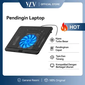 YLV Kipas Pendingin Laptop RGB Gaming 7 Warna + USB 2 Port + Fan Turbo Cooling Pad SRQ-011 Black