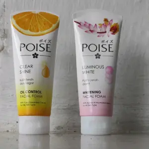 Poise Sabun Wajah Facial Foam 100 ml - Clear Shine & Luminous White untuk Kulit Bersih Segar dan Putih Cerah Alami