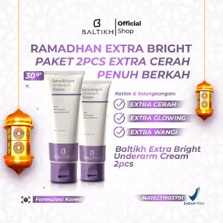 [Paket Hemat 2 PCS] BALTIKH Extra Bright Underarm - Krim Keti. dan Slengki. Lipatan Hitam Extra Glowing with Extrak Bakuchiol Pencerah Ketiak