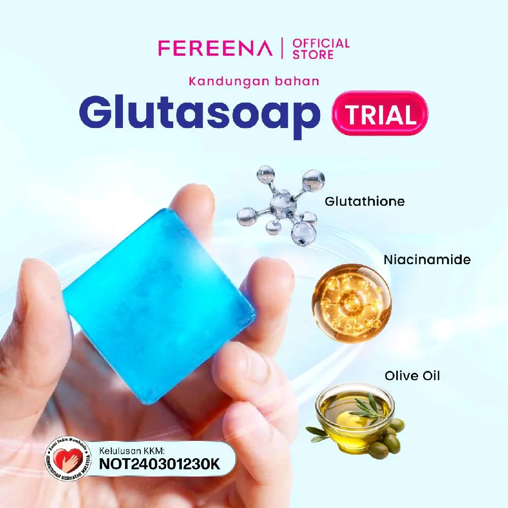 Fereena GlutaSoap Sabun Putih Glutathione + Niacinamide Suitable for full-body bath, face washing, oil control, and aromatherapy soap. COD - TikTok Shop Malaysia Fereena GlutaSoap Sabun Putih Glutathione + Niacinamide Suitable for full-body bath, face washing, oil control, and aromatherapy soap. COD - TikTok Shop Malaysia