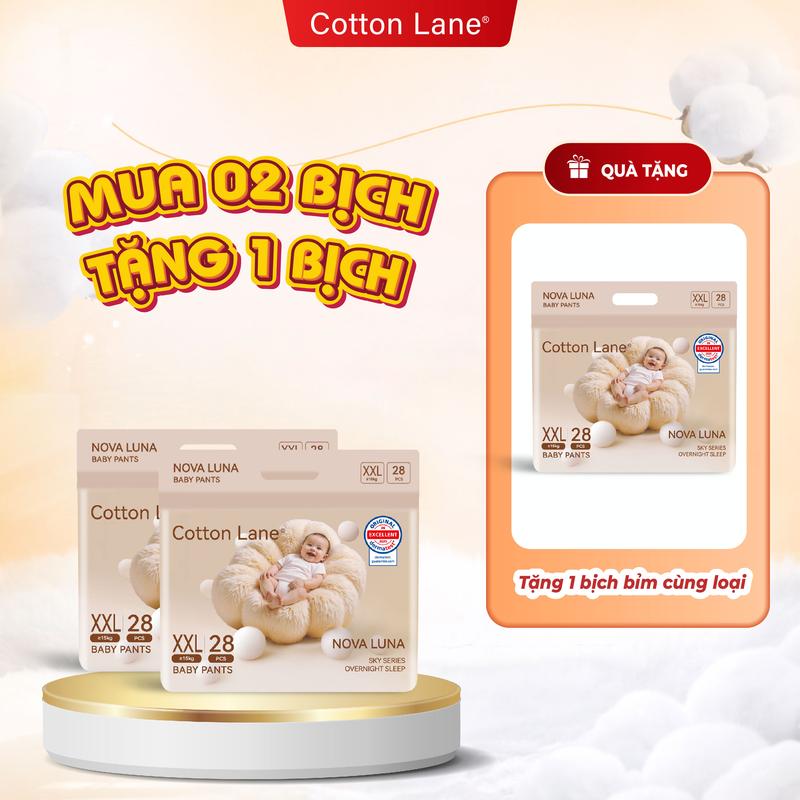 2 Bịch Bỉm Cotton Lane Nova Luna Hà Lan, tiêu chuẩn Châu Âu Mềm Mại, khô thoáng…