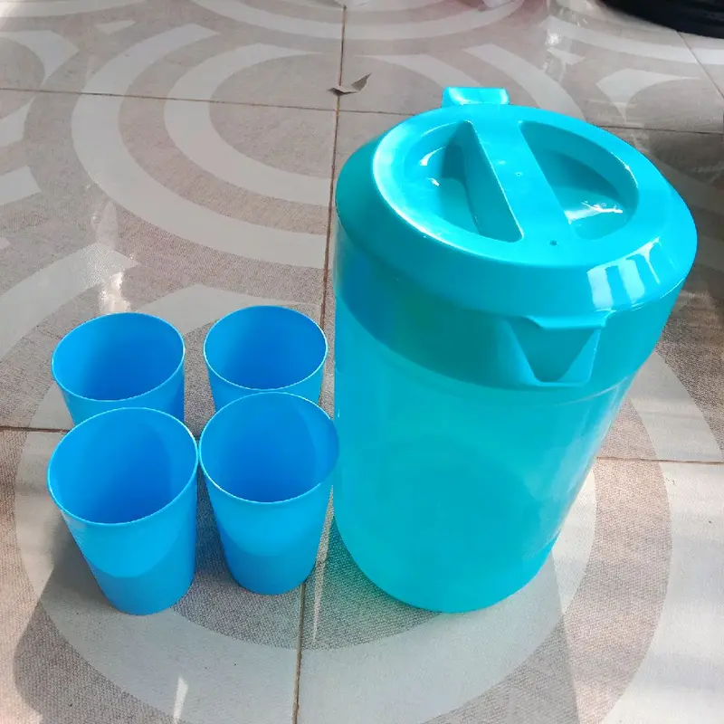 Dijual satu set teko calista + cangkir 4pcs kmp / cangkir plastik serbaguna murah Tea 2