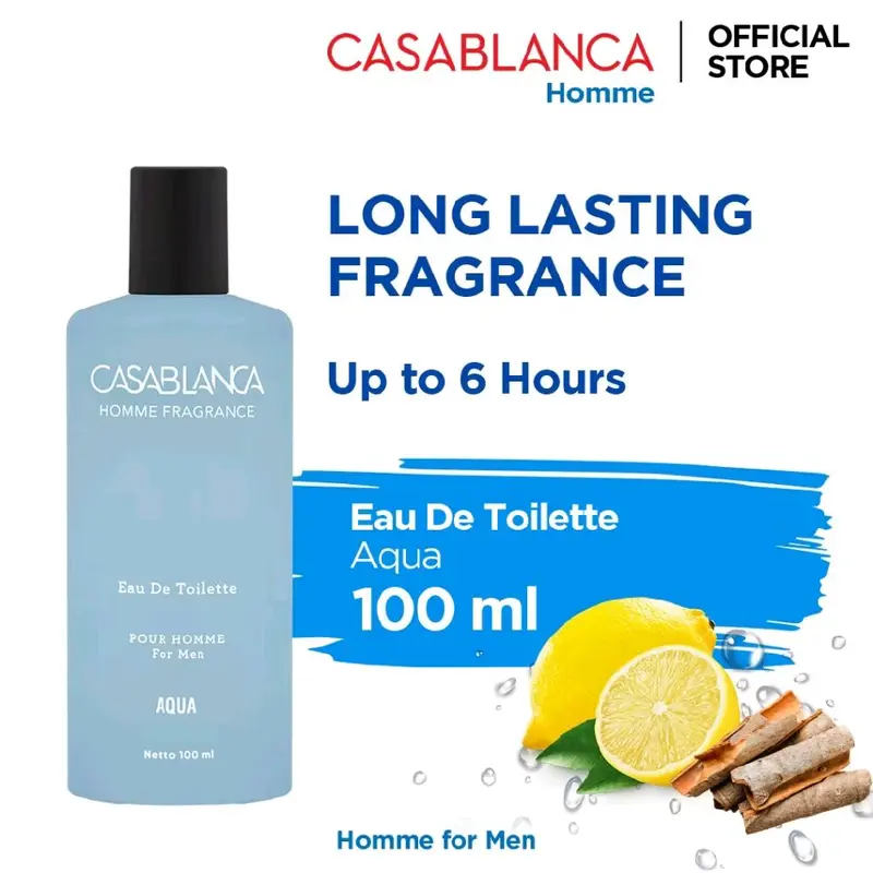 Casablanca Eau De Toilette Long Lasting Fragrance 100 ML / Casablanca EDT Homme 100 ML / Casablanca EDT Femme 100 ML/ 1