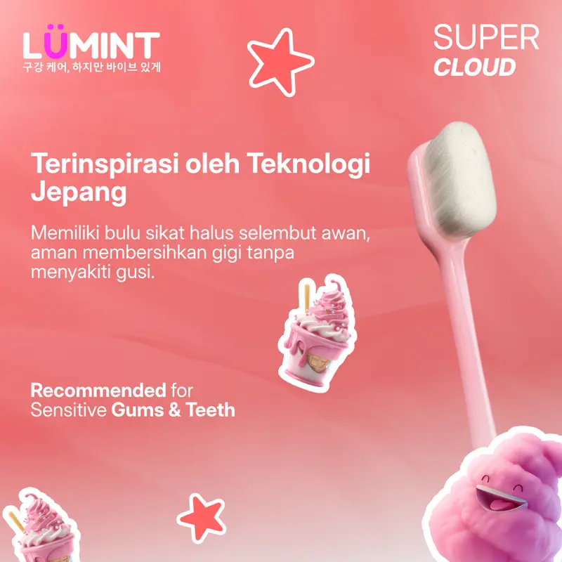 PROMO BUNDLE Lumint Toothbrush Sikat Gigi Selembut Awan untuk Gusi Sensitif + Lumint Tongue Cleaner Pembersih Lidah atasi Bau Mulut 6