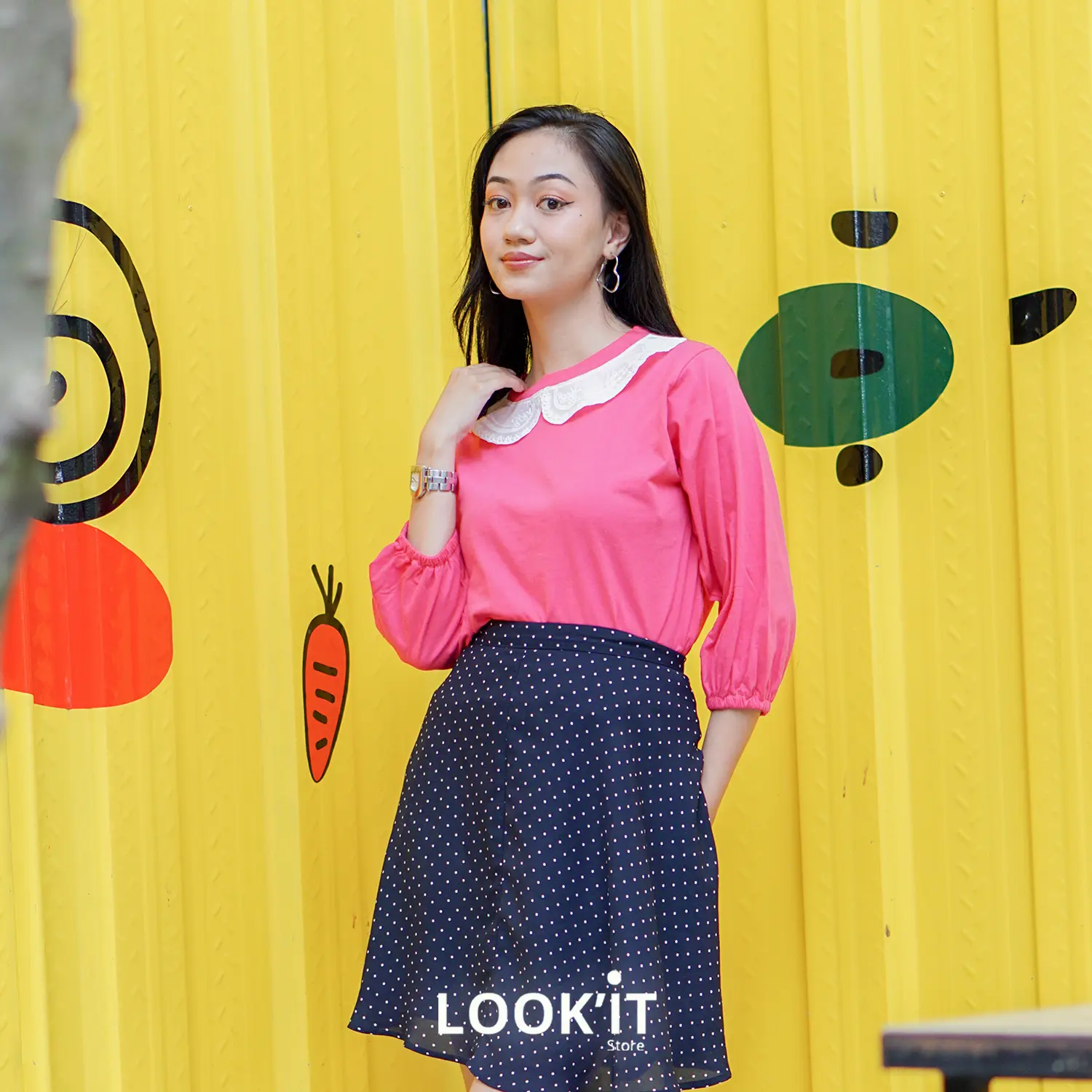 Obral Cuci Gudang 120k Get 3 Lookit - Blouse Atasan Wanita Tangan Balon Lace Collar Vintage Cotton Combed 24s Santai