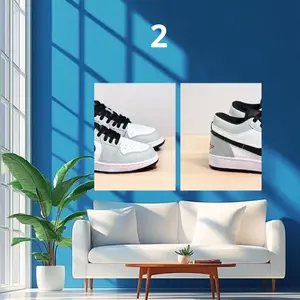 SEPATU SNEAKERS PRIA AJE SILVER HITAM PUTIH