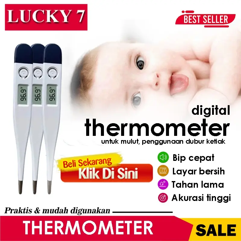 BISA COD - Termometer / Thermometer Digital Pengukur Suhu Tubuh Badan Orang Dewasa Anak Dan Bayi