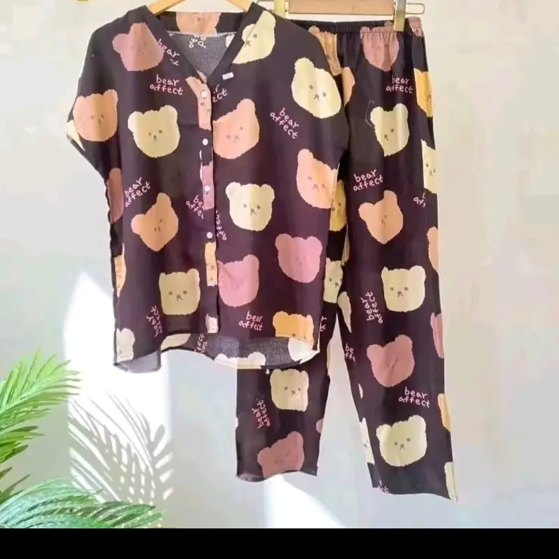 Piyama V Neck Panjang | Piyama Kekinian | Piyama Wanita 3