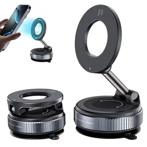 Dudukan Ponsel Magnetik Vakum Mobil Dudukan Mobil Magnetik dengan Cangkir Hisap Lipat Dapat Diputar 360° Dudukan Ponsel Kompatibel dengan MagSafe Cocok untuk iPhone Android Mobil Gym Cermin Permukaan Halus