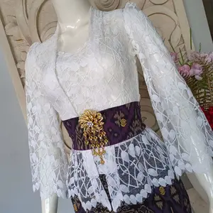 kebaya tile daun rambat lonceng kain brokat furing viscose modal