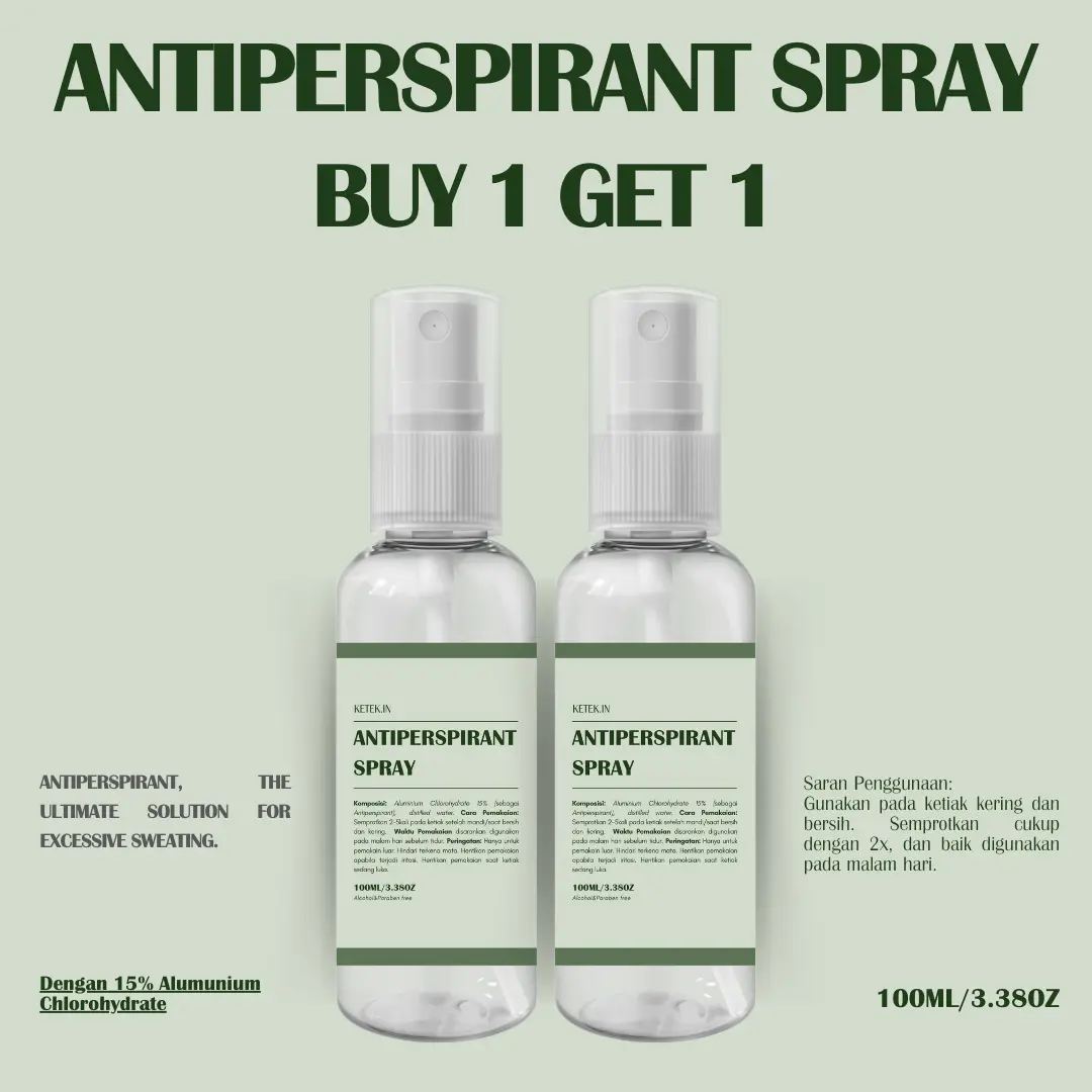 BUY 1 GET 1 - Antiperspirant Spray 100ML / KETEK.in Penahan Keringat Ketiak