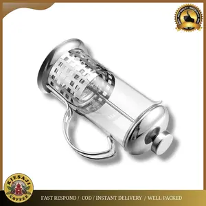 French Press 600 ml Stainless Glass Coffee Press Plunger Alat Seduh Ko - 600 ML