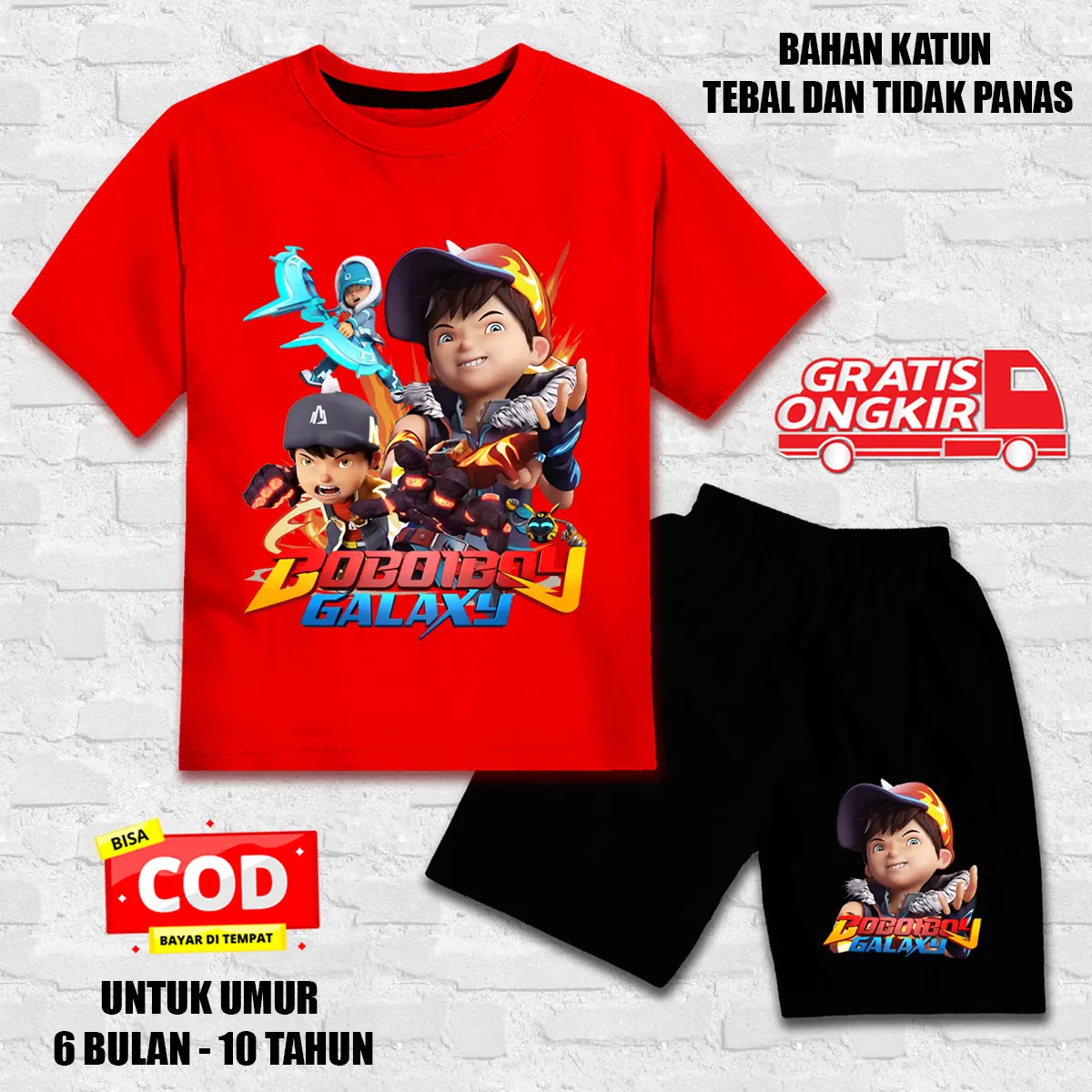 setelan anak laki laki / setelan anak perempuan / set baju kaos pendek anak 127
