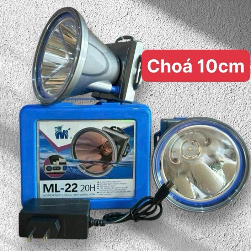  Đèn pin đội đầu ML 22 ánh sáng trắng với choá lớn 10cm  pin sáng liên tục 12h với tầm xa 300M  hiển thị % pin dễ dàng kiểm tra thời lượng pin 