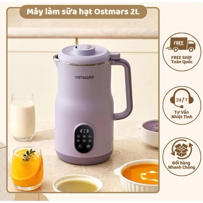 [ BẢN TIẾNG VIỆT 2L ] Máy Làm Sữa Hạt Đa Năng OSTMARS Nấu Cháo Súp Hẹn Giờ Thông Minh Công Suất 1000W, Dung Tích 2L