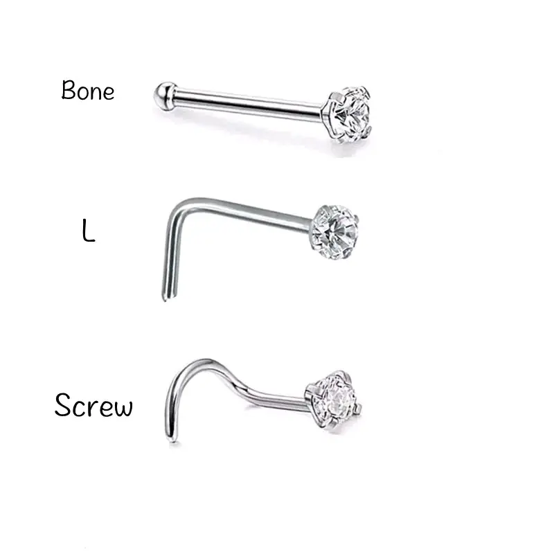 nostril anting hidung stainless steel 3 varian