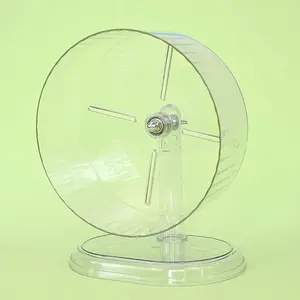Silent Bracket Hamster Running Wheel High-quality Stand Roller Golden Hamster Exercise Wheel Clear Rotatory - Transparent-24cm