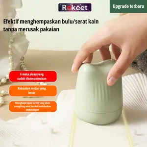 Rokeet Alat Penghilang Bulu Baju Pakaian Mini Portable Fuzz Tirimmer Lint Remover Electric Rechargeable