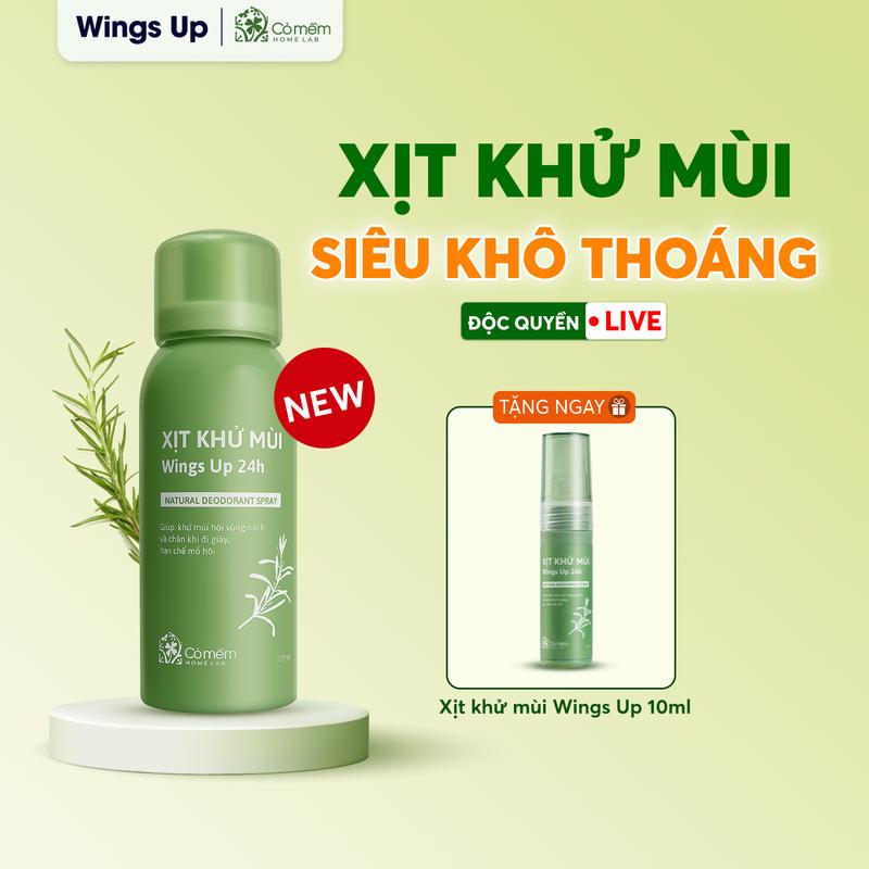 Xịt Wings Up 24h, Khử Mùi Hôi Nách Hôi Chân, Mùi Cơ Thể, Giảm Mồ Hôi, Khô…