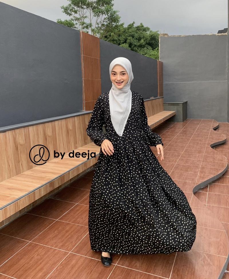 Product Introduction of By deeja - Heidy Korean Dress / Midi Dress / Motif Bunga VOL.1 5