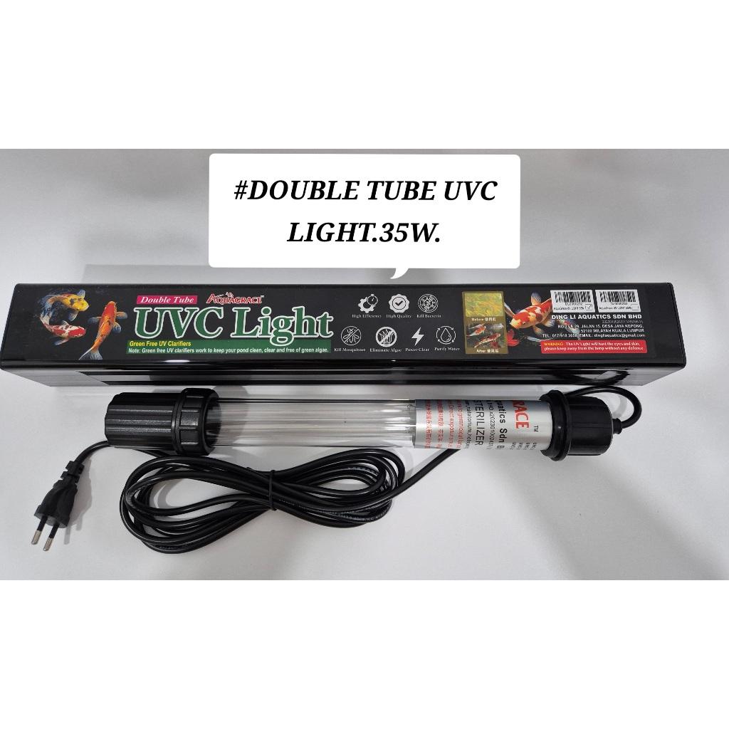 AquaGrace UVC Light 35W Double Tube Sterilizer UV-C Clarifier Aquarium Lamp Fish Lampu UV Akuarium Ikan