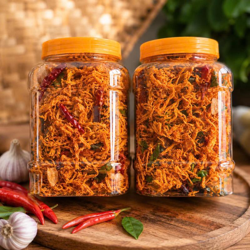 Combo 1 Kí Khô Gà 2 Hộp mỗi hộp 500g khô gà lá chanh khô gà cháy tỏi
