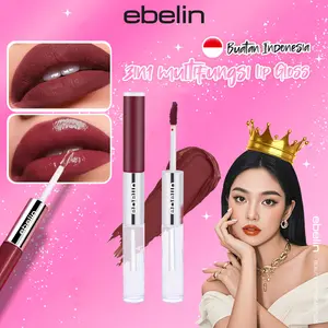ebelin #006 RED VELVET COCOA 3in1 Lip Gloss Dual-ended Liquid Lipstik Lip Velvet Matte Velvet High Pigment Tahan lama lip gloss