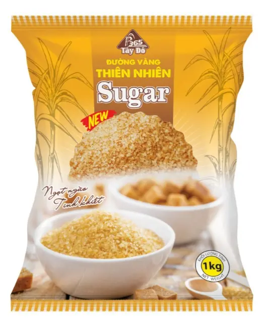 Đường vàng thiên nhiên - Sản xuất 100% từ mía, màu vàng tự nhiên không trộn màu - Túi 1kg