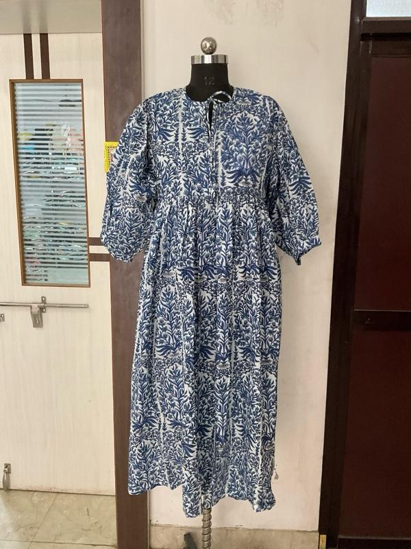 Product Introduction of Indian blockprint cotton Midi Maxi Dress by Wild Poppies 14