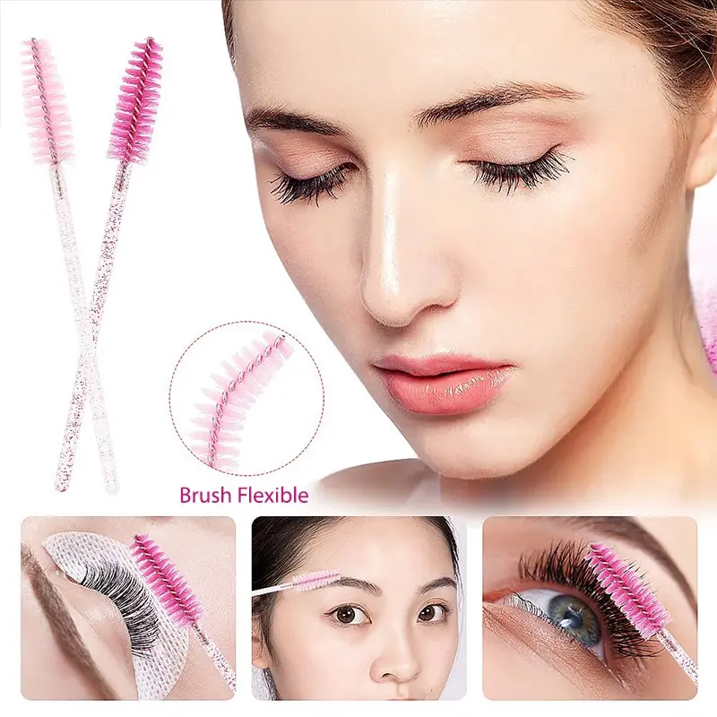 Sisir Bulu Mata Mascara Wand Sikat Alis Brush Glitter Pelentik Bulumata Eyelash Extention Aksesoris Makeup 7