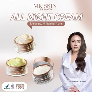 [READY] MK SKIN ALL VARIAN NIGHT CREAM NIACINAMIDE, CERAMIDE, ACNE CARE, SALICYLIC ACID, CYSTEAMINE, SUCCINIC ACID, THREHALOSE, MENGHIDRASI,MELEMBABKAN,MENCERAHKAN,MENYAMARKAN NODA HITAM, MERAWAT KULIT BERJERAWAT ISI 12G