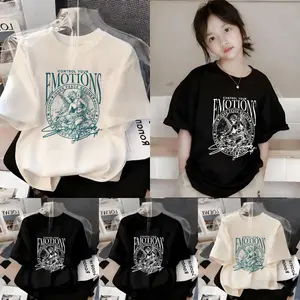 Kaos Anak Baju Katun Atasan 6-13 Tahun Perempuan Cetakan Malaikat Yang Lucu Korea Style Premium Gaya Anak Yang Menggemaskan & Trendi K361 Fashion