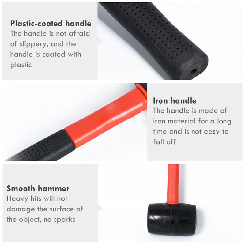 Hi-Spec Heavy Duty Mallet Rubber Hammer 8/12/16/24oz Professional Floor Ceramic Tile Installation Fiberglass Hammer Hand Tools 1