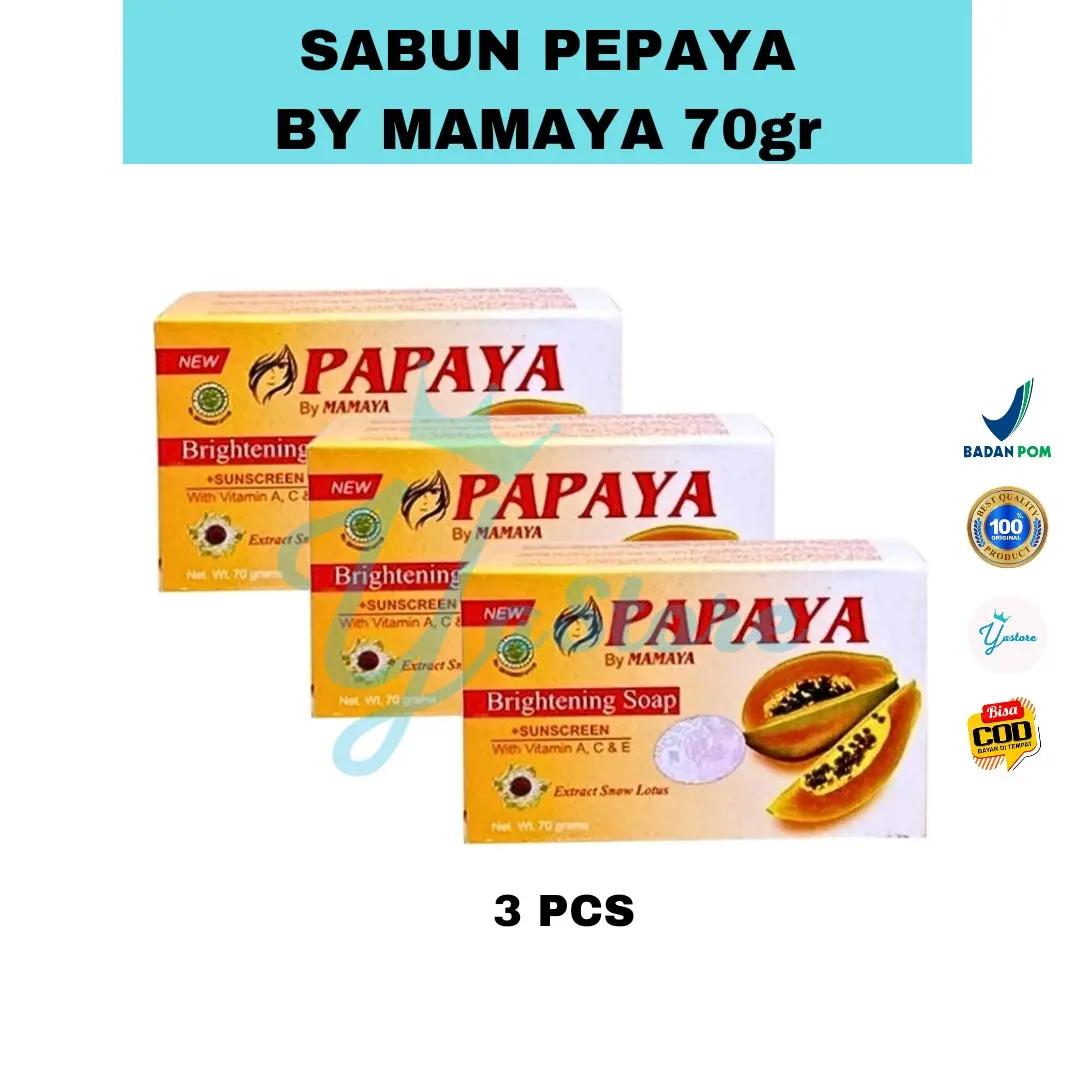 PROMO (3PCS) SABUN PAPAYA BY MAMAYA 70gr