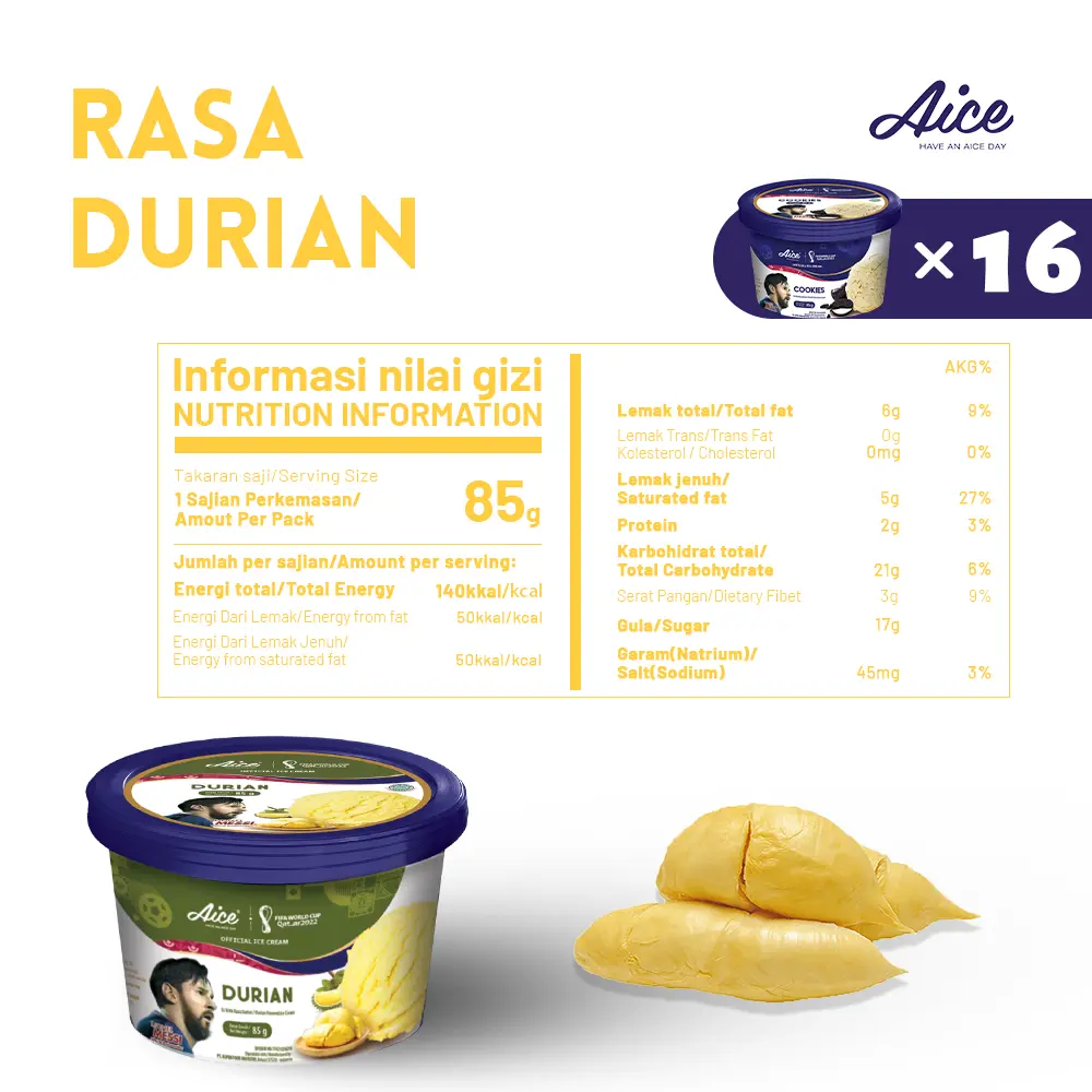 Durian 16pcs