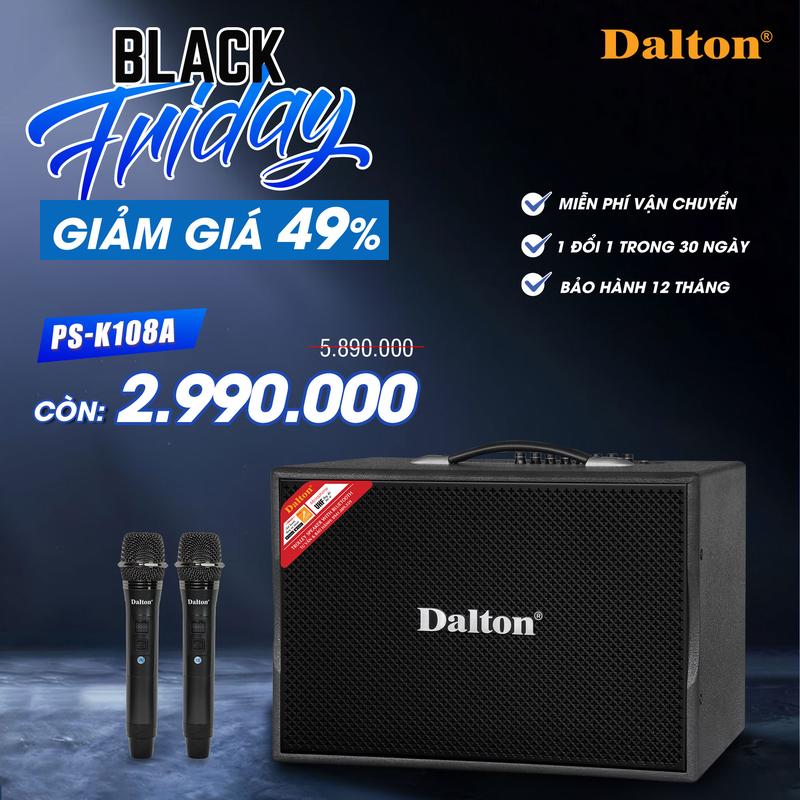  Loa karaoke công suất lớn Dalton PS-K108A công suất 220W bass loa 2 tấc loa nhỏ gọn phù hợp cho những chuyến du lịch -   BẢO HÀNH 12 THÁNG   