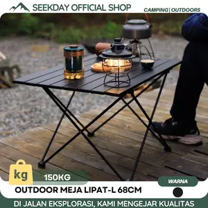 Seekday Meja Lipat Outdoor Meja Makan Minimalis 4 Kursi 68cm Camping Meja lipat portable