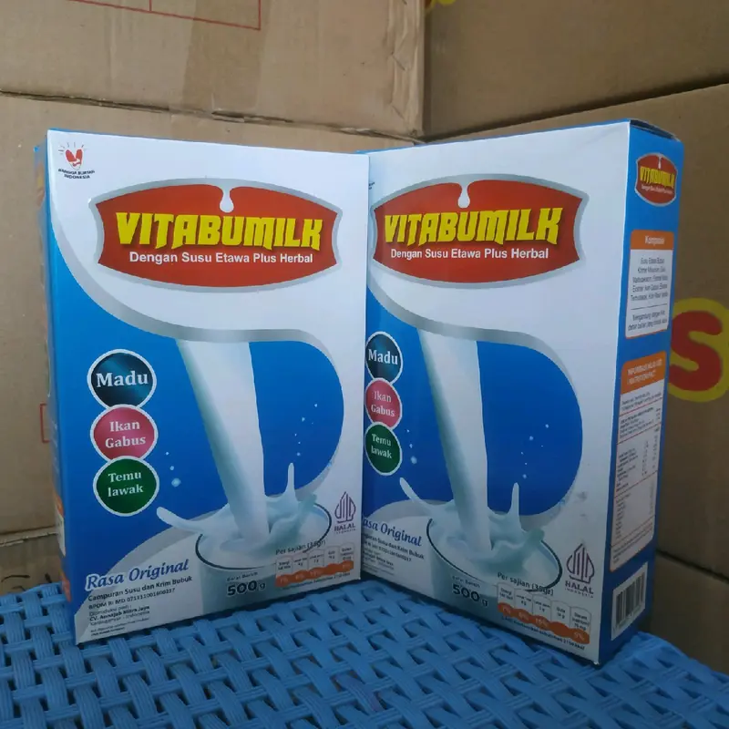 (Bundle 2box) Vitabumilk Susu Etawa Bubuk Plus Herbal Ekstrak Ikan Gabus Madu Temulawak 500g untuk Anak dan Dewasa 2