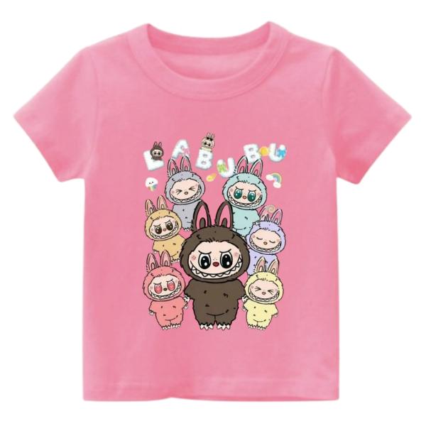 Kaos Anak Perempuan Lengan Pendek Gambar LABUBUU Katun Combed 30s Premium Quality Usia 1-11 Tahun Anak-Anak kaos  labuh Cotton 3