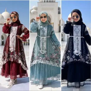GAMIS RAYA SULTAN MIX BRUKAT PREMIUM ANAK PEREMPUAN USIA 3-11 TAHUN BAJU GAMIS BUNGA VIRAL PAKAIAN MUSLIMAH LEBARAN MOTIF SULTAN - Kattarina Kids