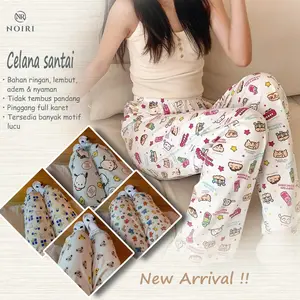 NOIRI - Celana Panjang Wanita Celana Unisex CELANA TIDUR WANITA CELANA TIDUR BERMOTIF KARTUN LUCU SUPERHERO CELANA SANTAI CELANA Lebaran Celana Lembut Elastis Celana panjang korean style