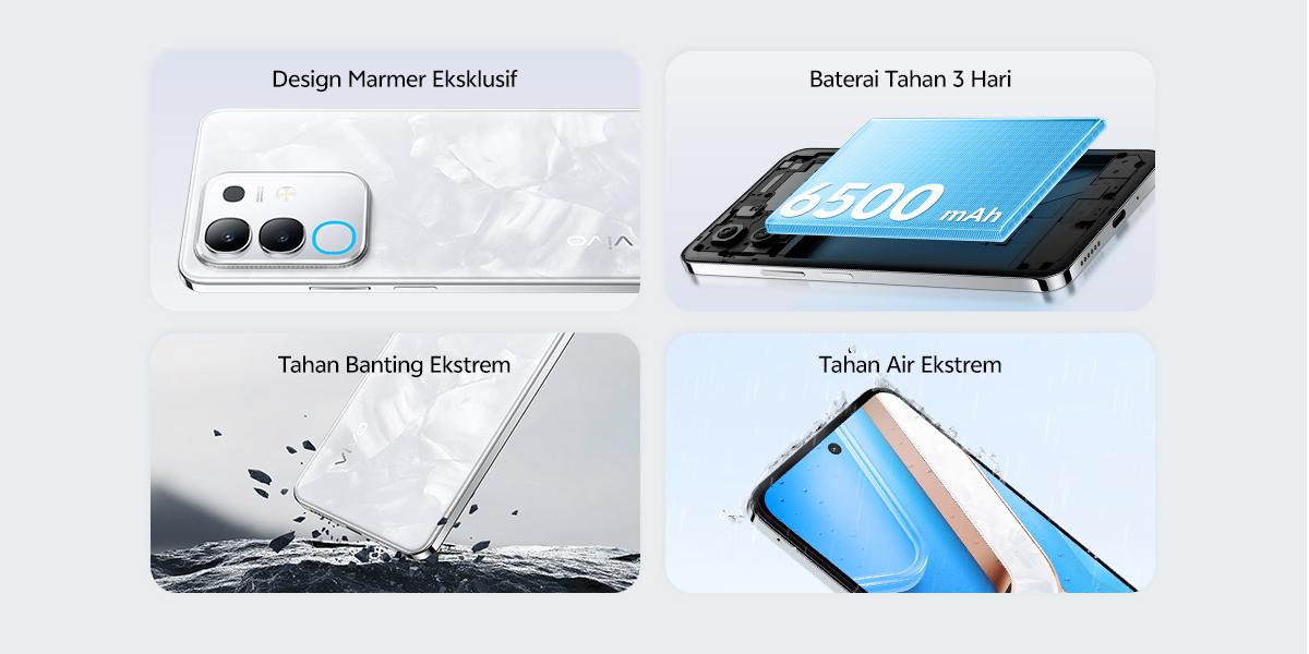 [NEW LAUNCH] vivo Y29 (6/128) - Design Marmer Eksklusif, 6500mAh Tahan 3 Hari, Tahan Banting Ekstrem, IP69 Tahan Air Ekstrem, AI Erase 2.0 + AI Circle to Search
