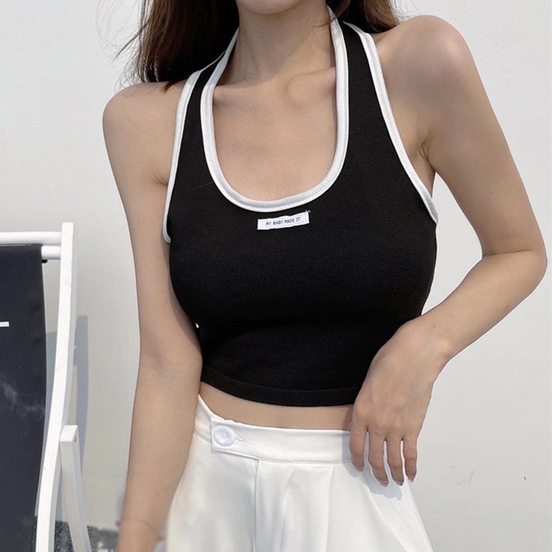 Product Introduction of Áo Vest Nữ, Gợi Cảm, Độc Đáo, Cropped Xén, Áo Ba Lỗ Dệt Kim, Có Viền Chữ 32